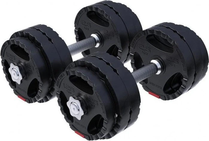 Gorilla Sports Kunststoff Gripper Kurzhanteln Sternverschluss Hantelstangen Set 30kg