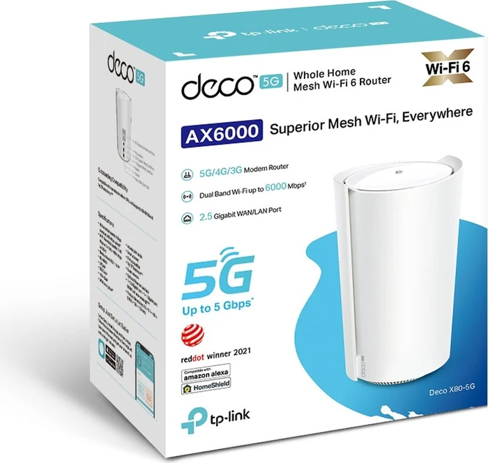 TP-Link Deco X80-5G, 1er, 5G, AX6000