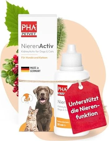 PHA PetVet Nierenactiv Tropfen für Hunde & Katzen, 30ml