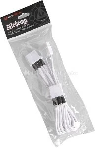 BitFenix Alchemy 4-Pin Molex Verlängerung 45cm, sleeved weiß/weiß