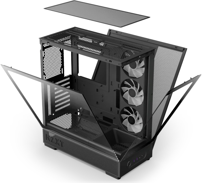 NZXT S5 RGB Black, Glasfenster