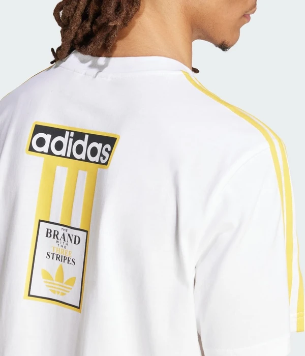 adidas Adicolor Adibreak T-Shirt kurzarm white/bold gold (Herren)