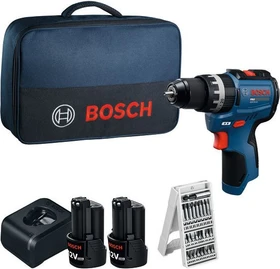 Bosch Professional PRO GSB12V-31 Akku-Schlagbohrschrauber inkl. Tasche + 2 Akkus 2.0Ah + Zubehör