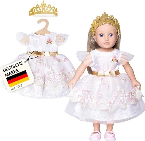 Heless Prinzessinnenkleid Kirschblüte mit goldener Krone 35-45cm