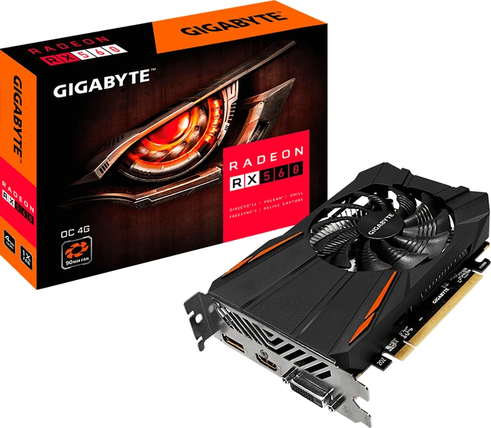 GIGABYTE Radeon RX 560 OC 4G (Rev. 3.0), 4GB GDDR5, DVI, HDMI, DP