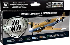 Vallejo Model Air Air War Color Series Maritime and Tropical Colors Farbset, 8-tlg.