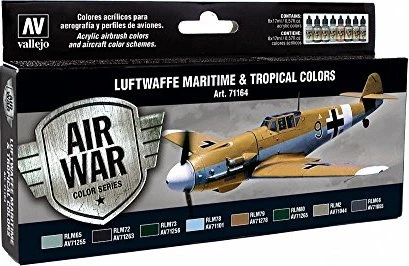 Vallejo Model Air Air War Color Series Maritime and Tropical Colors Farbset, 8-tlg.
