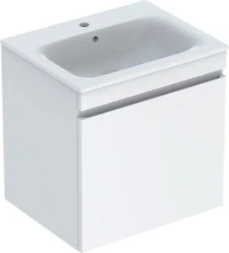 Geberit Renova Plan Set Möbelwaschtisch/Unterschrank 60cm, weiß/lackiert hochglanz/KeraTect