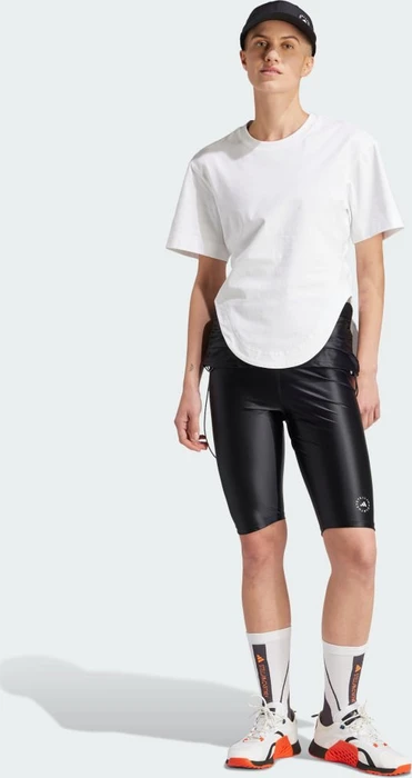 adidas by Stella McCartney Sportswear Curved Hem T-Shirt kurzarm weiß/schwarz (Damen)