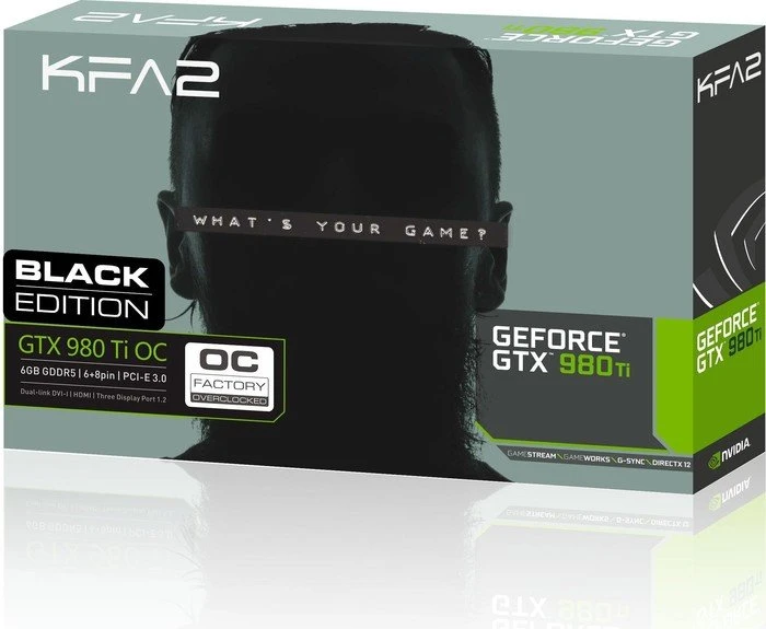 KFA2 GeForce GTX 980 Ti OC Black Edition, 6GB GDDR5, DVI, HDMI, 3x DP