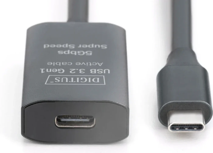 Digitus USB 3.0 aktives Verlängerungskabel, USB-C [Stecker] auf USB-C [Buchse], 10m schwarz
