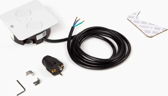 Bachmann Twist 2, 1-fach, 1x USB-Charger A/C, eckig, 2m, weiß