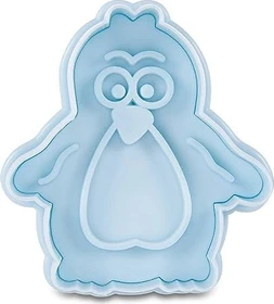 Städter Präge-Ausstecher mit Auswerfer Pinguin 6cm blau