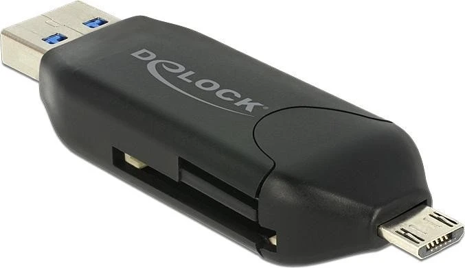 DeLOCK OTG Dual-Slot-Cardreader, USB-A 3.0/USB 2.0 Micro-B [Stecker]