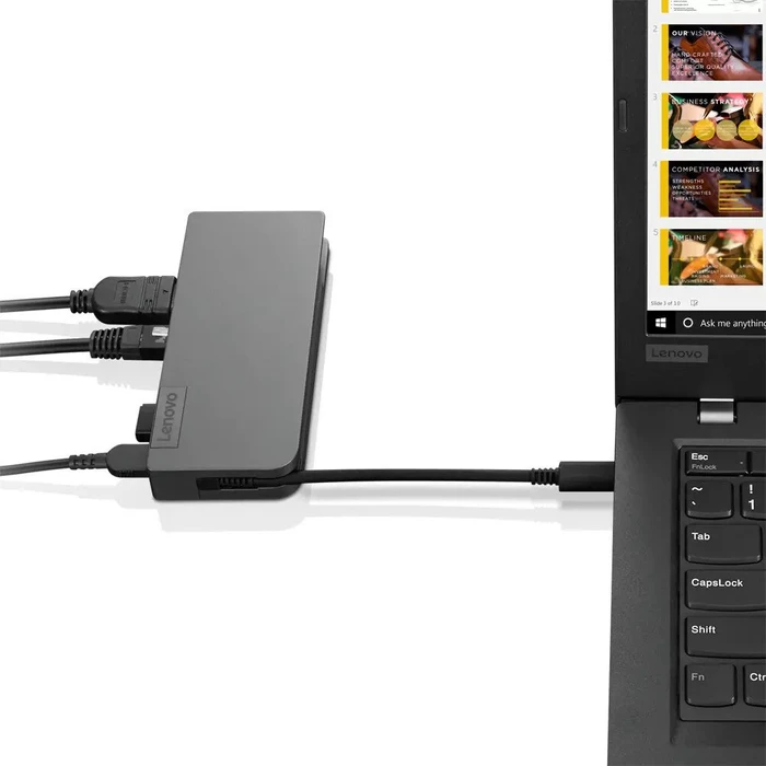 Lenovo Powered USB-C Travel Hub, USB-Hub, USB-C 3.0 [Stecker]