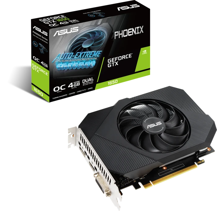 ASUS Phoenix GeForce GTX 1650 OC P V2, PH-GTX1650-O4GD6-P-V2, 4GB GDDR6, DVI, HDMI, DP