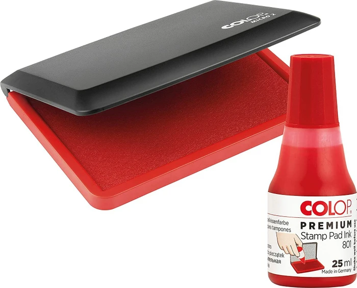 COLOP Kombibox Stempelkissen Set Micro 2 + Stempelfarbe 801, schwarz