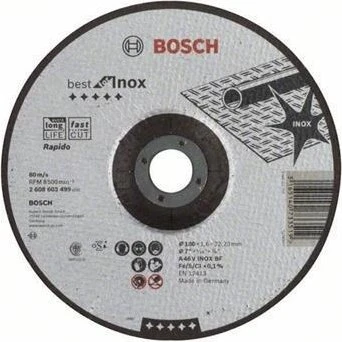 Bosch Professional A46VBF Best for Inox Trennscheibe, 180x1.6x22.23mm, 1 Stück