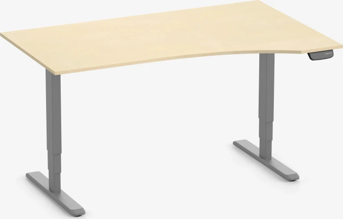 Ergolutions Primus elektrisch höhenverstellbarer Sitz-Steh-Schreibtisch 160x80cm lichtgrau/grau