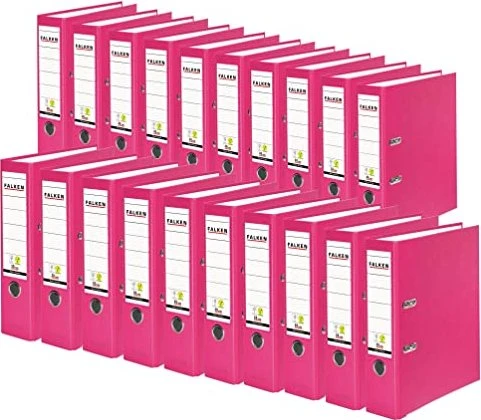 Falken Color Ordner 2-Ring PP, 80mm, A4, pink, 20er-Pack