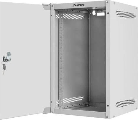 Lanberg WF10 Series 10" Rack Wandschrank 9HE, hängend, Flatpack, Glastür, IP20, RAL 7035, 310mm tief