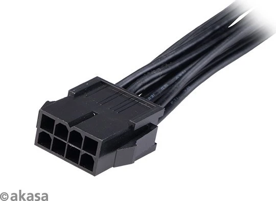 Akasa 8-Pin ATX Buchse auf 4/8-Pin ATX Stecker + 4-Pin ATX Stecker, Adapterkabel, 150mm