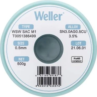 Weller WSW SAC M1 Lötzinn 0.5mm, 500g