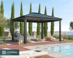Palram Canopia Dallas Pavillon 360x422cm grau