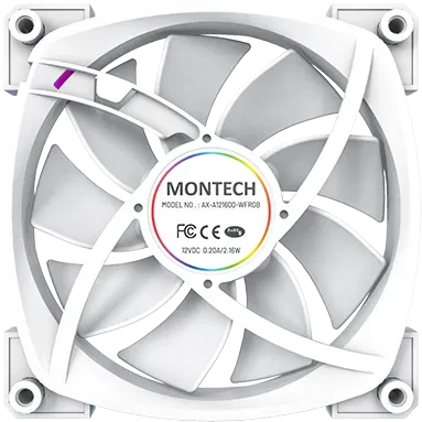 Montech AX120 PWM ARGB weiß, Lüftersteuerung, 120mm, 3er-Pack