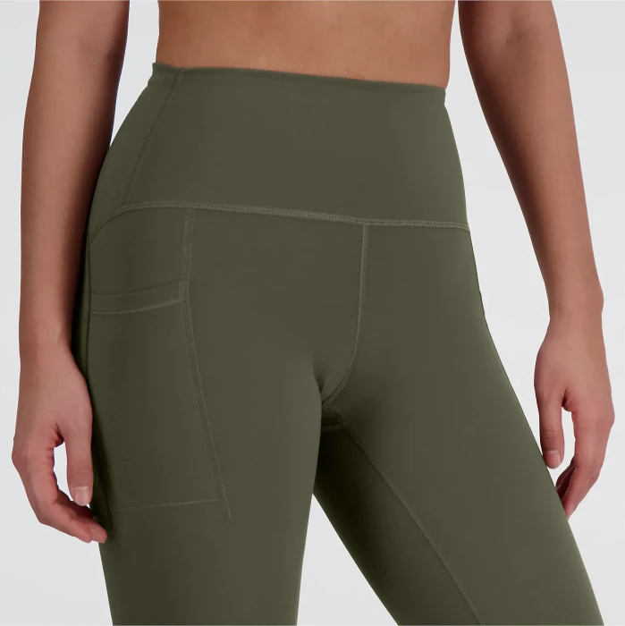 New Balance Sleek Pocket High Rise 27" Legging Hose lang dark olivine (Damen)