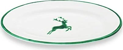 Gmundner Keramik Grüner Hirsch Platte oval 21x14cm