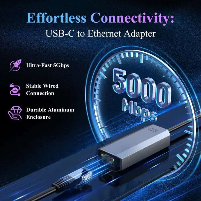 Minthouz 5G LAN-Adapter, RJ-45, USB-C 3.0 [Stecker]