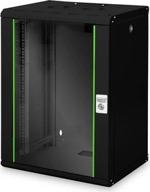 Digitus Professional Unique Serie Wandschrank 16HE, Sicherheitsglastür, IP2X, schwarz, 450mm tief