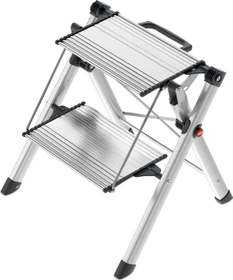 Hailo Mini Alu Haushaltsleiter, 2 Stufen