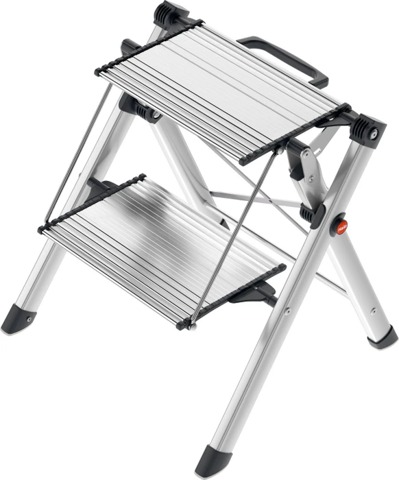 Hailo Mini Alu Haushaltsleiter, 2 Stufen