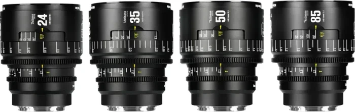 7artisans Infinte 24/35/50/85mm T2.1 Full Frame Cine 4-Lens Set für PL Mount schwarz