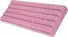 HK Gaming GK61 Pink, 60% Layout, rosa, LEDs RGB, Gateron BLACK, USB, US