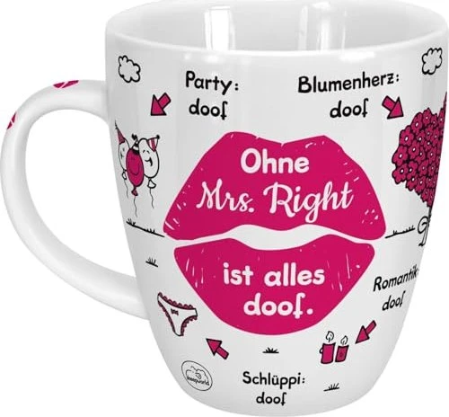 Sheepworld Kaffeebecher Ohne Mrs. Right ist alles doof 500ml