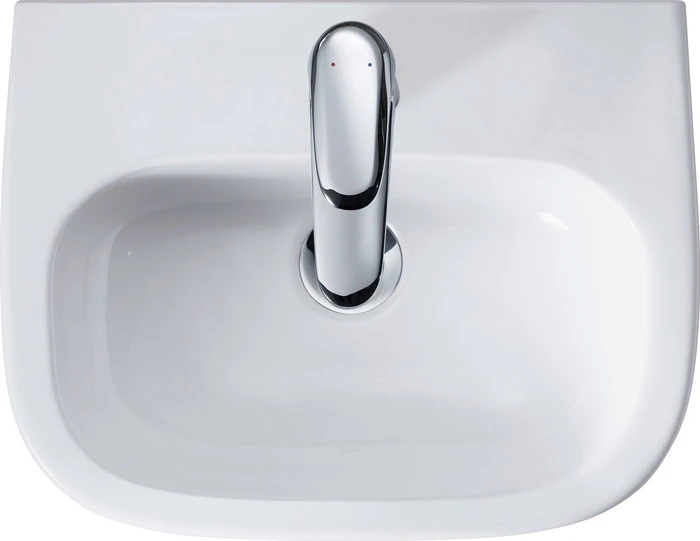 Duravit D-Code Handwaschbecken rechteckig 45x34cm, mit Hahnloch und Überlauf, weiß