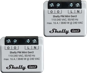 Shelly PM Mini Gen3, 1-Kanal, Unterputz, Strom-/Energiemesser, 2er-Pack