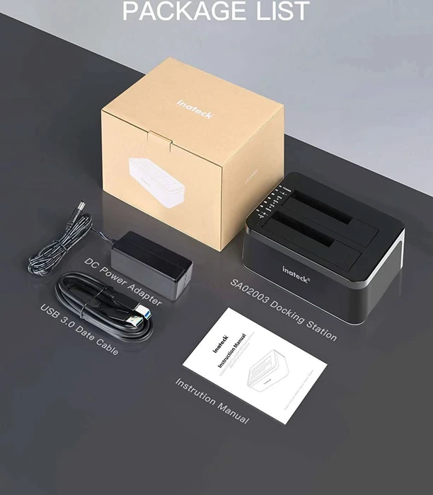 Inateck RGB Festplatten Dockingstation mit Offline-Klonfunktion, USB-B 3.0