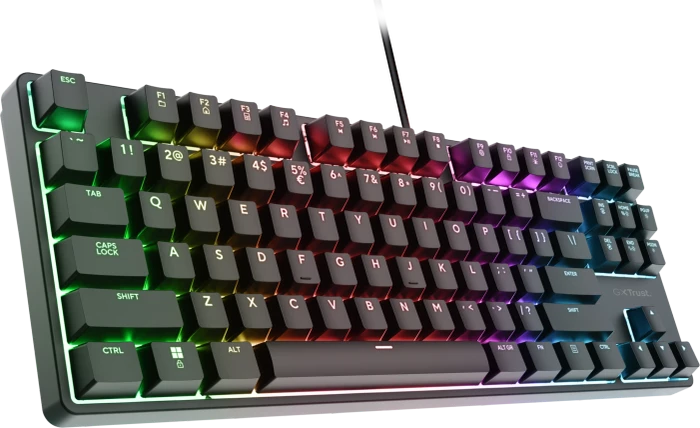 Trust Gaming GXT 864 Cada TKL, LEDs RGB, Huano BROWN, USB, US