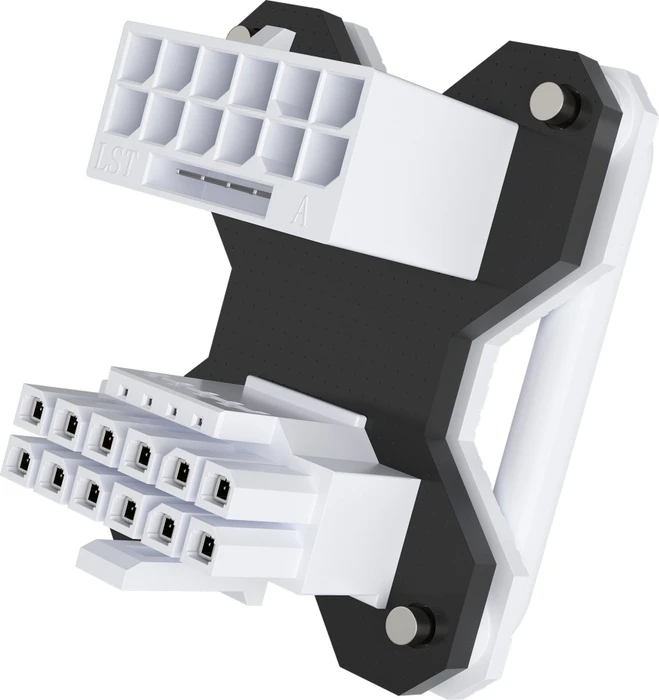 Corsair 12V-2x6 Winkeladapter 180°, PCIe 5.1 GPU Power Bridge, Stil A, Sense Pins innen, weiß
