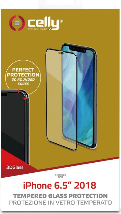 Celly 3D Glass für Apple iPhone XS Max schwarz
