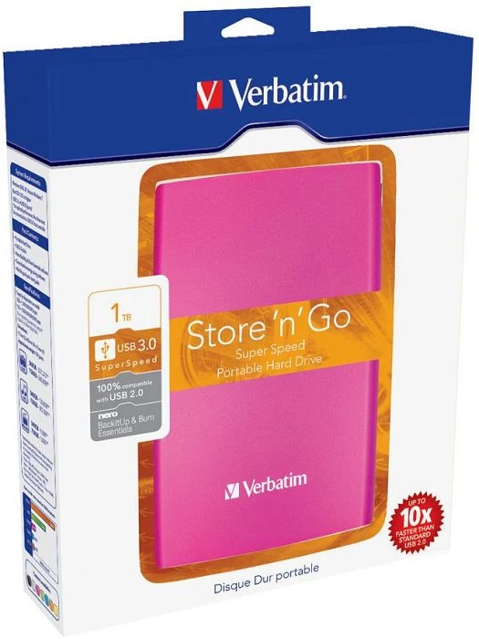 Verbatim Portable Colour Edition, rosa, 1TB, USB-A 3.0