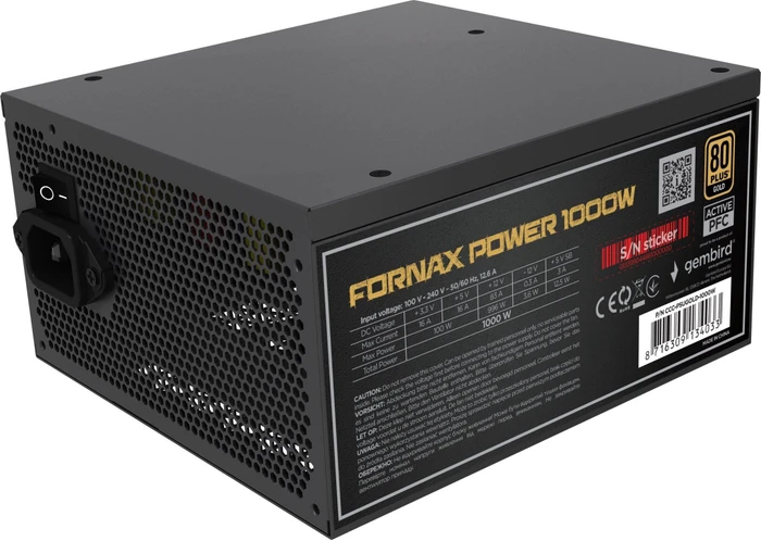 Gembird Fornax Power Gold schwarz 1000W, ATX 3.1