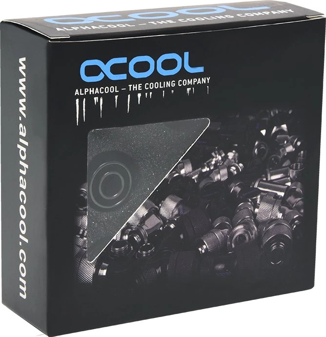 Alphacool HF Anschraubtülle TPV Metall G1/4" auf 12.7/7.6mm schwarz, 6er-Pack