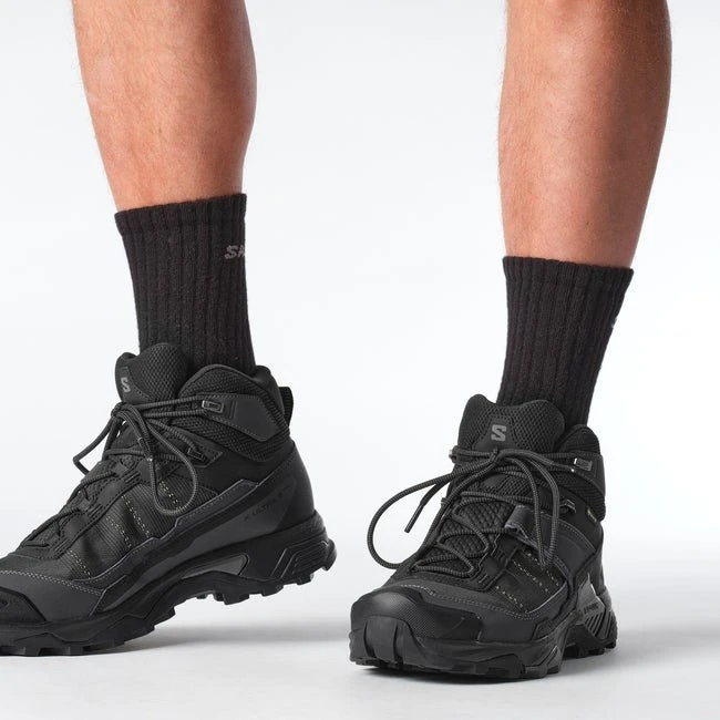Salomon X Ultra 5 Mid Wide GTX black/asphalt/castlerock (Herren)