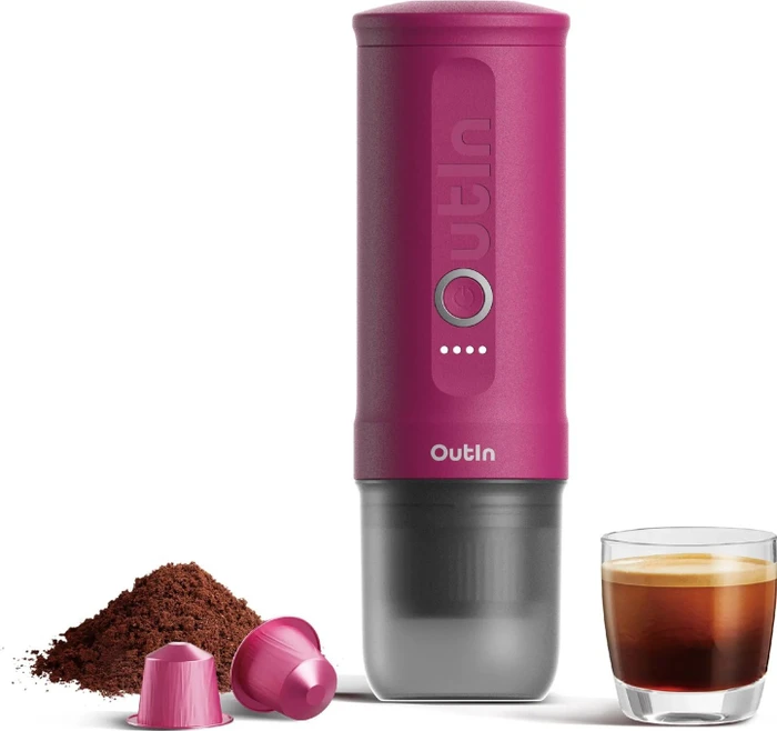 Outin Nano Portable Espresso Maschine Kaffeemaschine crimson red