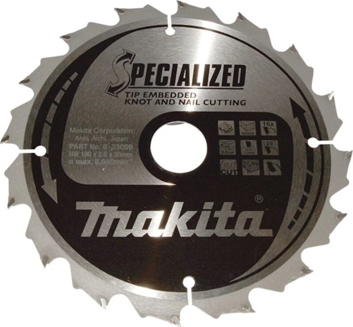 Makita Specialized Kreissägeblatt 16Z, 190x2x30mm, 1 Stück